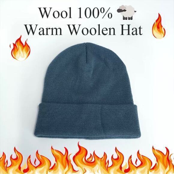 New warm WOOL kids cap beanie 6-12 dark gray - Picture 1 of 2